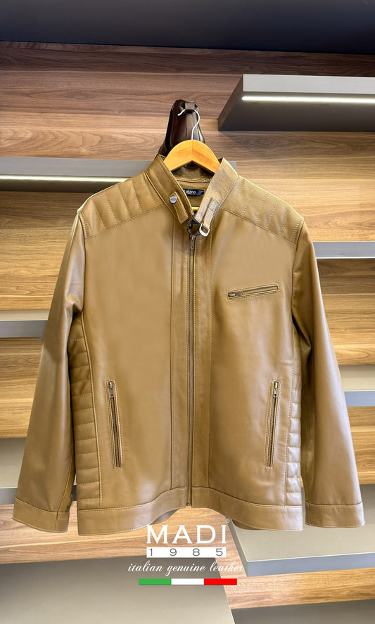 Genuine Leather jacket Choco zipper